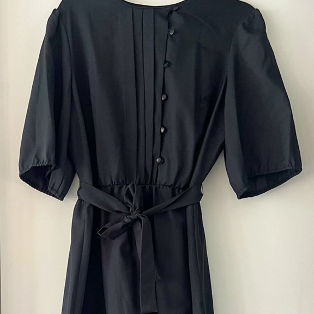 VINTAGE • Sherri Classic, black dress, unlined, sz 10/12